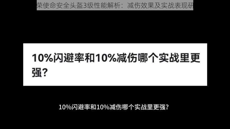 光荣使命安全头盔3级性能解析：减伤效果及实战表现研究