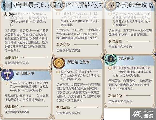 幻书启世录契印获取攻略：解锁秘法，获取契印全攻略揭秘