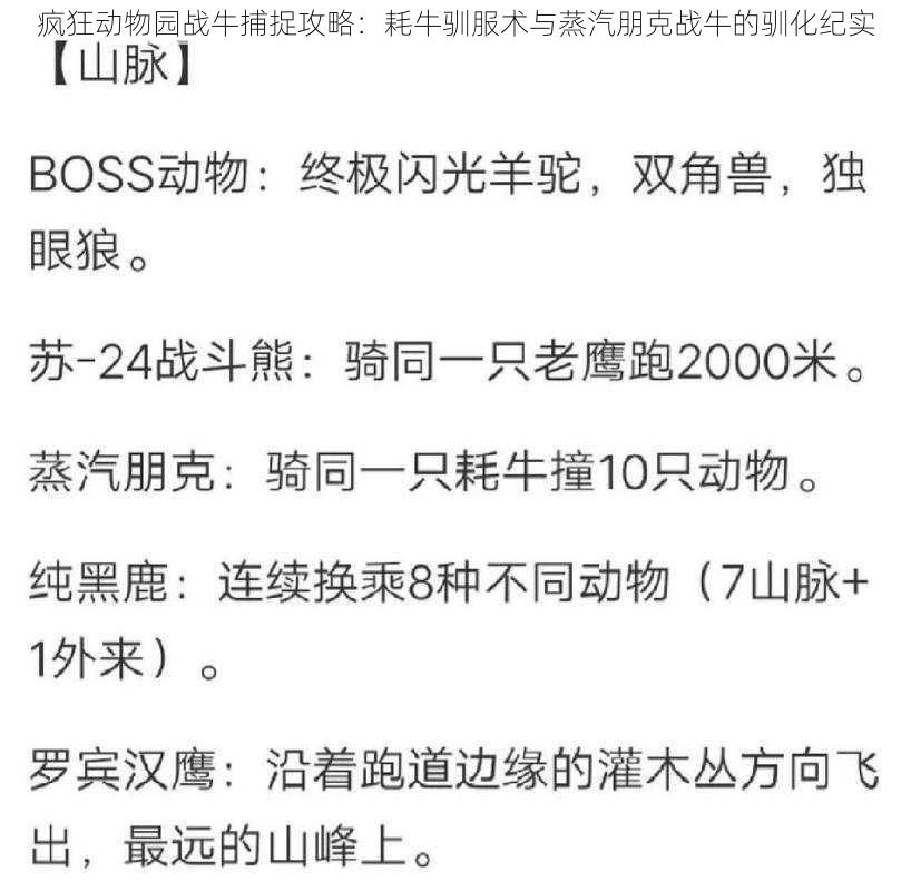 疯狂动物园战牛捕捉攻略：耗牛驯服术与蒸汽朋克战牛的驯化纪实