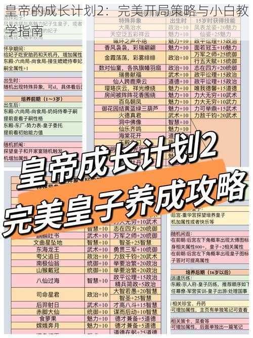 皇帝的成长计划2：完美开局策略与小白教学指南