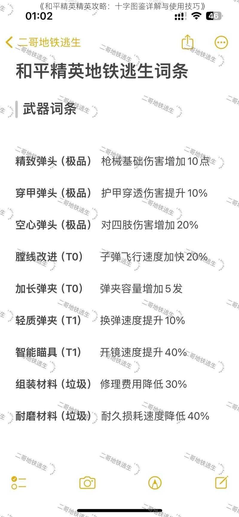 《和平精英精英攻略：十字图鉴详解与使用技巧》