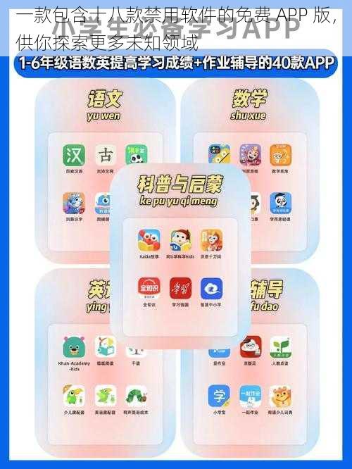 一款包含十八款禁用软件的免费 APP 版，供你探索更多未知领域