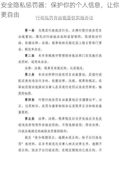 安全隐私惩罚器：保护你的个人信息，让你更自由