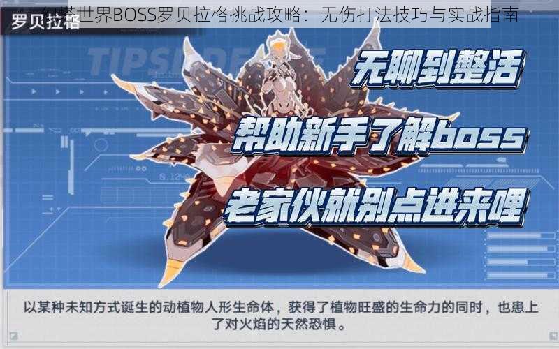 幻塔世界BOSS罗贝拉格挑战攻略：无伤打法技巧与实战指南