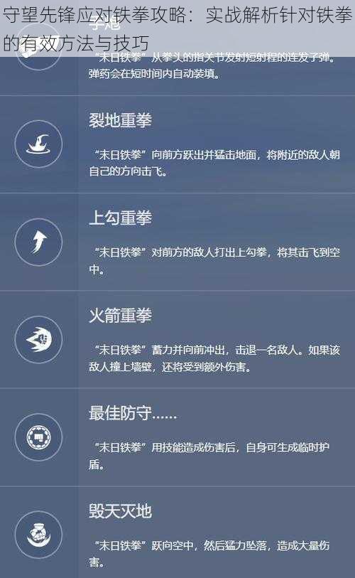 守望先锋应对铁拳攻略：实战解析针对铁拳的有效方法与技巧