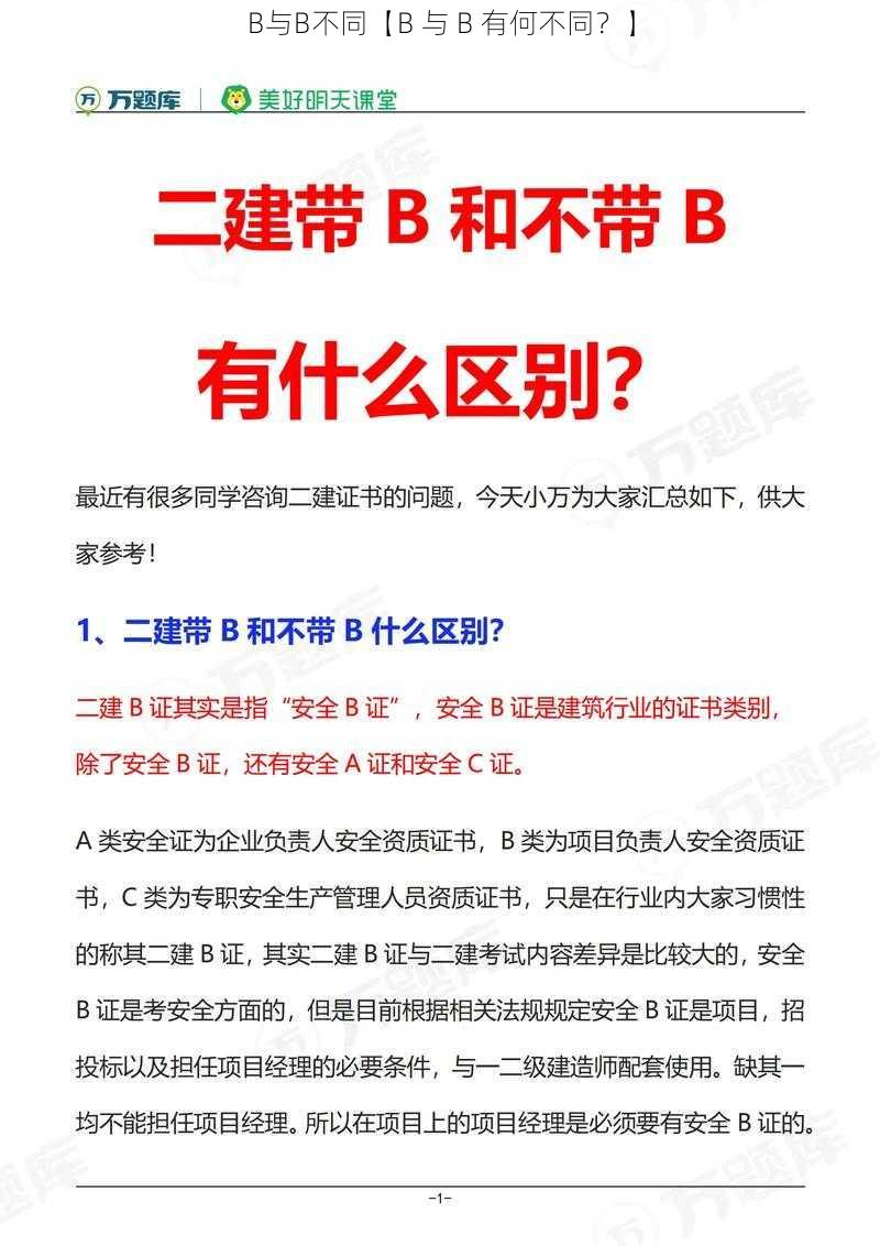 B与B不同【B 与 B 有何不同？】