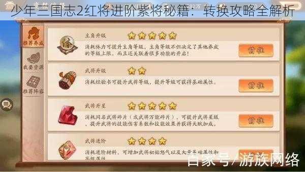 少年三国志2红将进阶紫将秘籍：转换攻略全解析