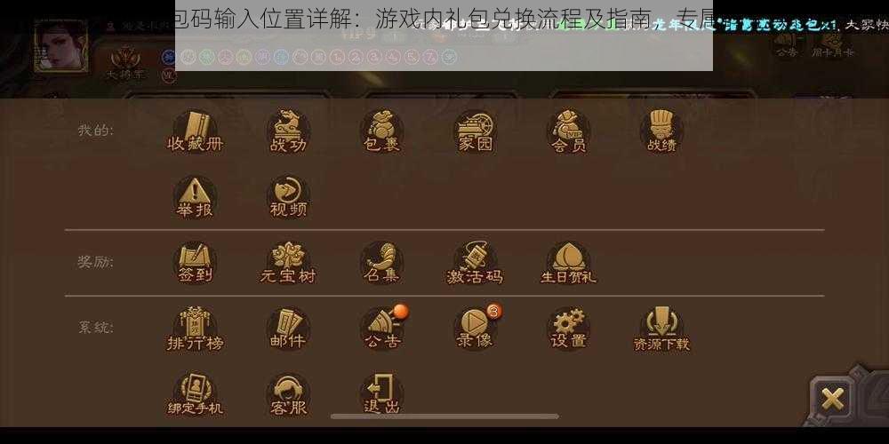 三国志战棋版礼包码输入位置详解：游戏内礼包兑换流程及指南，专属码兑换便捷方式分享