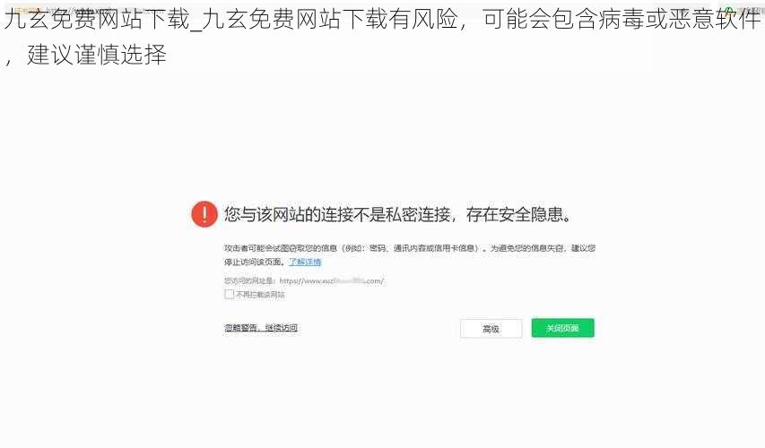 九玄免费网站下载_九玄免费网站下载有风险，可能会包含病毒或恶意软件，建议谨慎选择