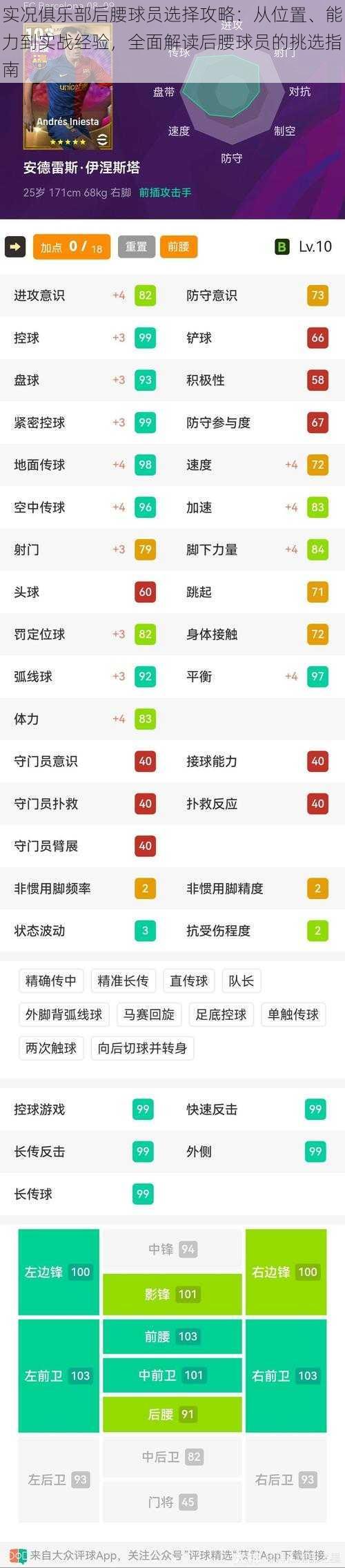 实况俱乐部后腰球员选择攻略：从位置、能力到实战经验，全面解读后腰球员的挑选指南