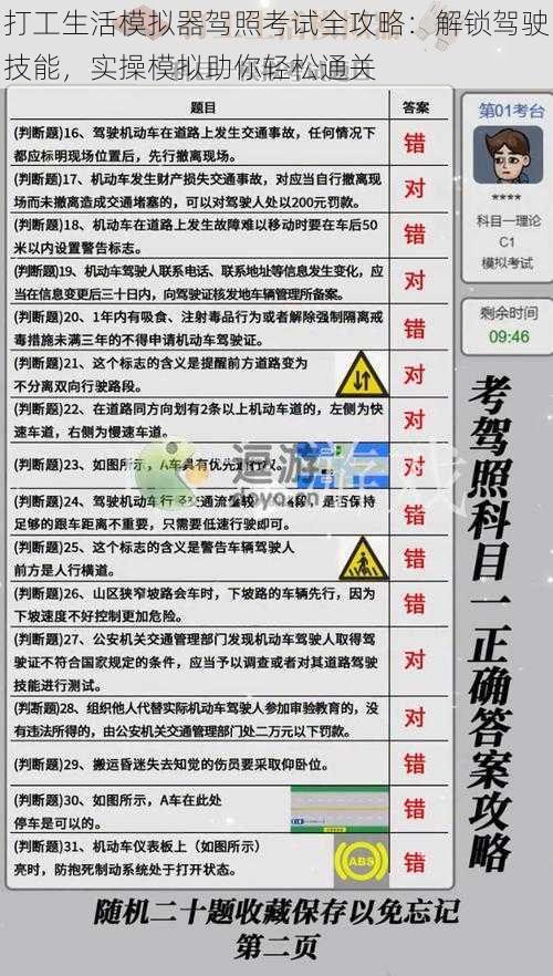 打工生活模拟器驾照考试全攻略：解锁驾驶技能，实操模拟助你轻松通关